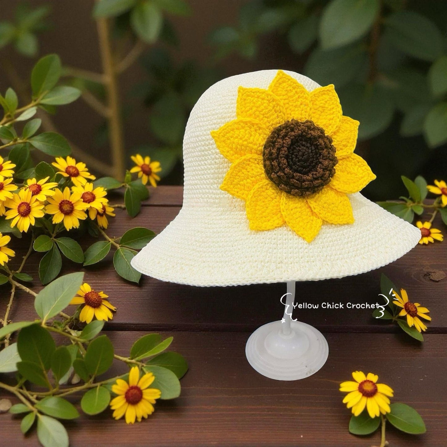 Sunflower Crochet Bag, Matching Hat, Crossbody Bag, Handle Bag, handmade sunflower bag, Lined, Zippered , Mother's Day gift, Easter gift