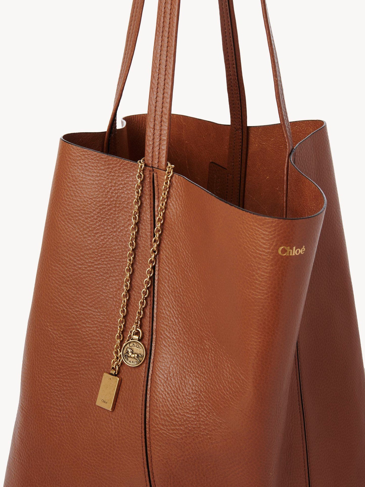 Chloe Spin Grained Leather Tote Bag