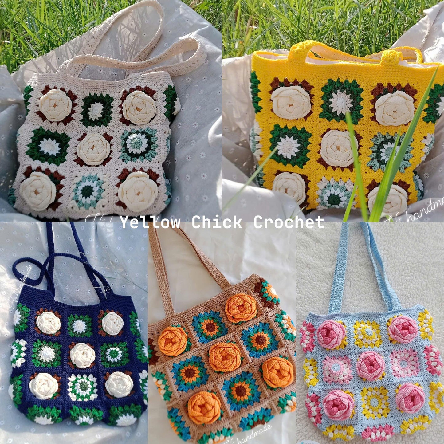 Crochet Bloom Floral Bag, Handmade Shoulder Tote, Valentine Gift, Valentine accessories, Love Bag, Flower bag