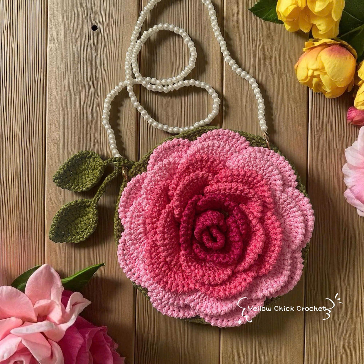 Lotus Flower Crochet Bag â€?Handmade Elegant Purse, Unique Festive Handbag, Christmas Gift for Her, New Year Gift Idea