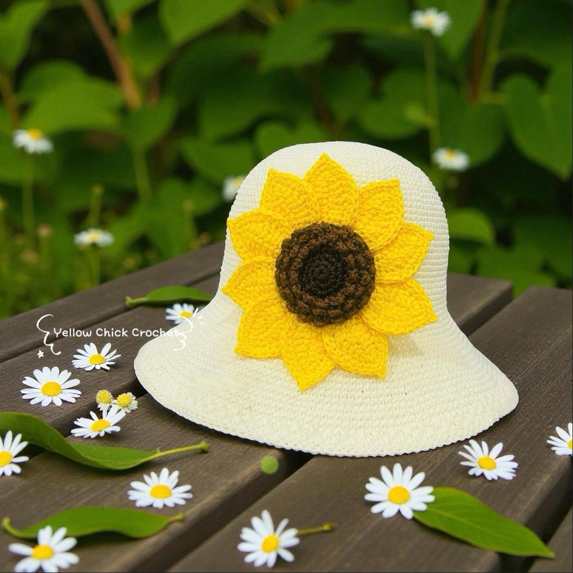 Sunflower Crochet Bag, Matching Hat, Crossbody Bag, Handle Bag, handmade sunflower bag, Lined, Zippered , Mother's Day gift, Easter gift
