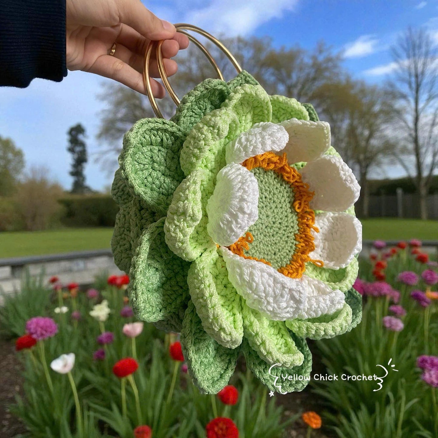 Lotus Flower Crochet Bag â€?Handmade Elegant Purse, Unique Festive Handbag, Christmas Gift for Her, New Year Gift Idea