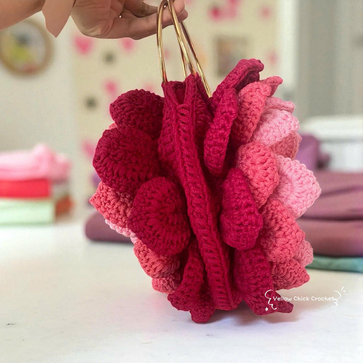 Crochet Sunflower Bag â€?Handmade Floral Spring Purse, Yellow Flower Handbag, Custom Color Gift for Mom, Easter, Travel &amp; Party