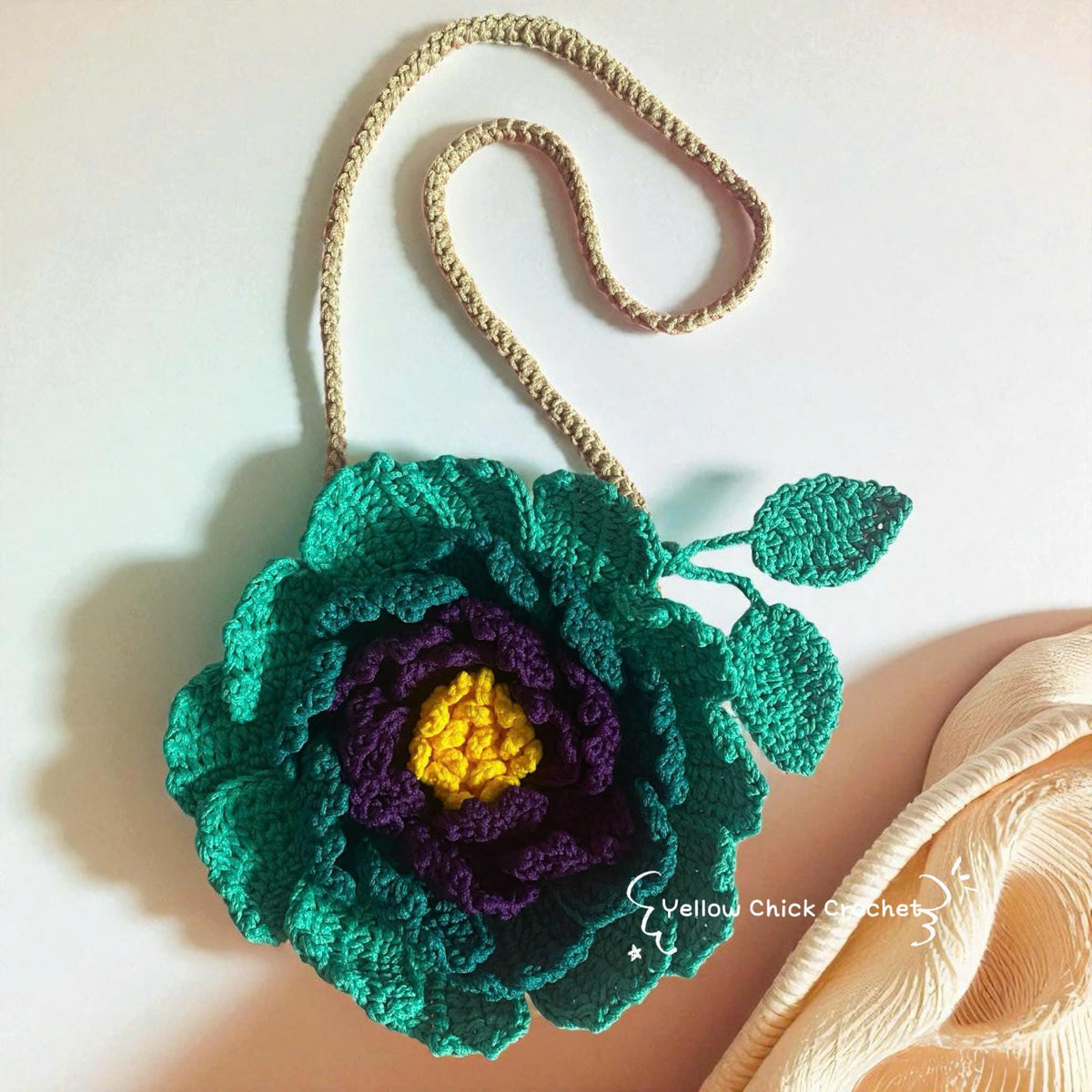 Crochet Sunflower Bag â€?Handmade Floral Spring Purse, Yellow Flower Handbag, Custom Color Gift for Mom, Easter, Travel &amp; Party