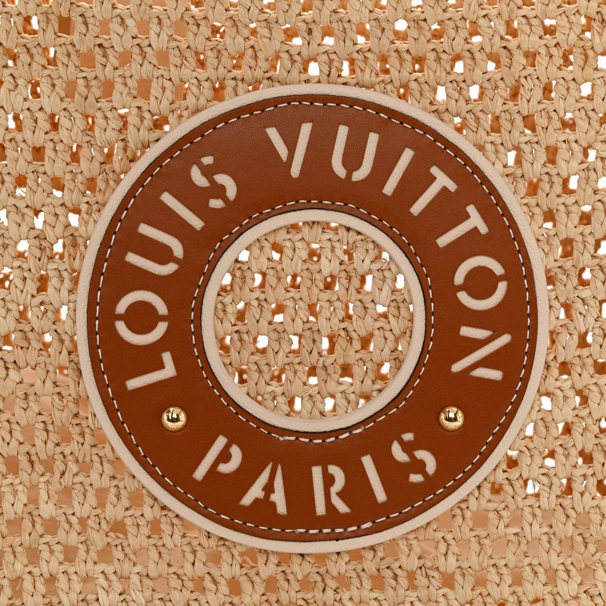 LOUIS VUITTON  Raffia Calfskin By The Pool OnTheGo MM Natural 39x15x30cm