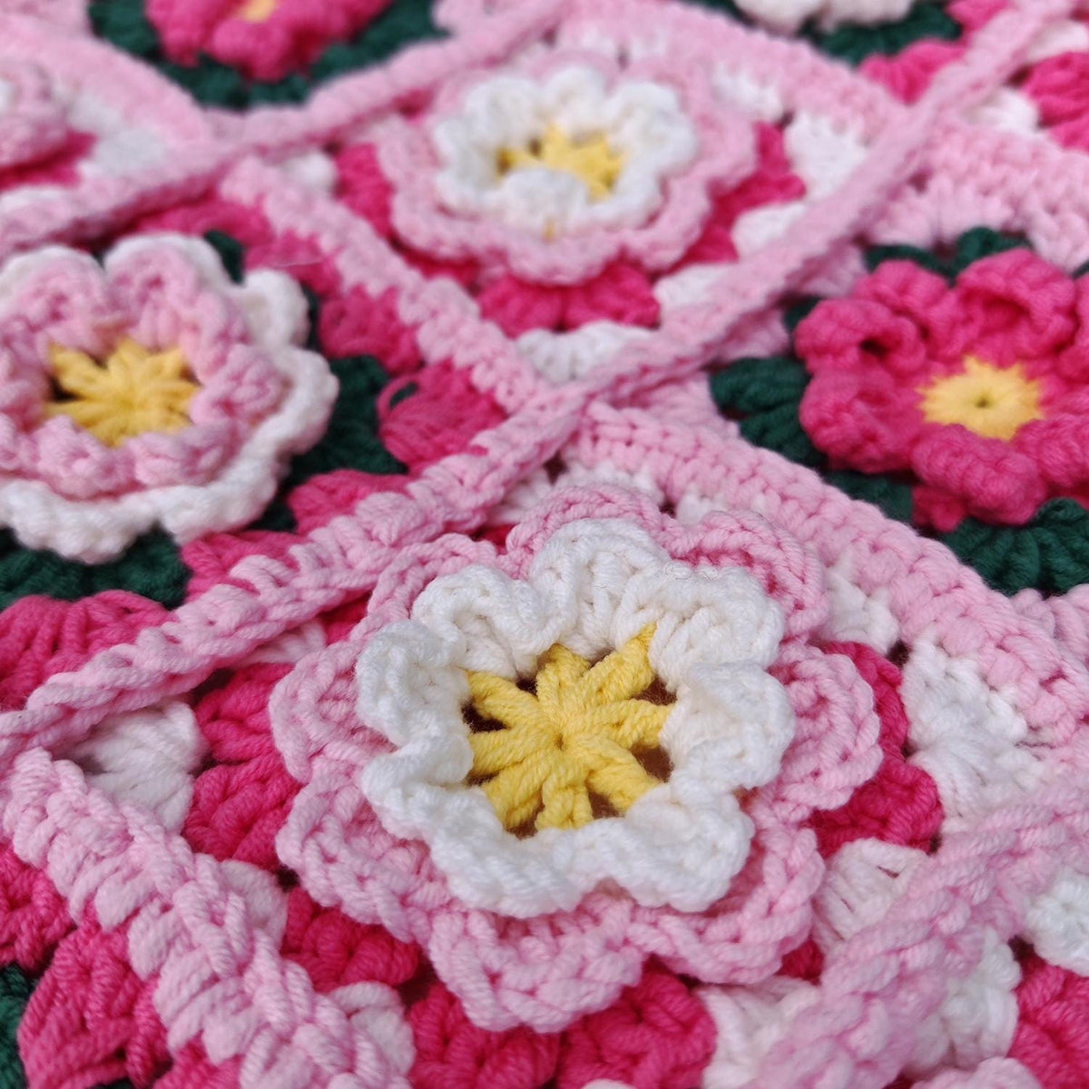 Handmade Camellia Bloom Crochet Tote, Soft Shoulder Bag, Gift for Her